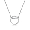 925 Silver Single Zirconium Geometric Lady Necklace With Diamond Design