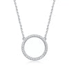 925 Silver Single Zirconium Geometric Lady Necklace With Diamond Design