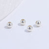 Silver Smooth Silicone Round Beads Electroplated Loose Beads For Bracelet Necklace