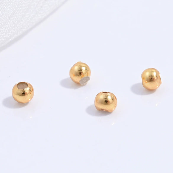 Silver Smooth Silicone Round Beads Electroplated Loose Beads For Bracelet Necklace