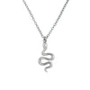 925 Silver Snake Bone Chain Necklace With Electroplated Copper Animal Pendant Retro Unisex Clavicle Jewelry