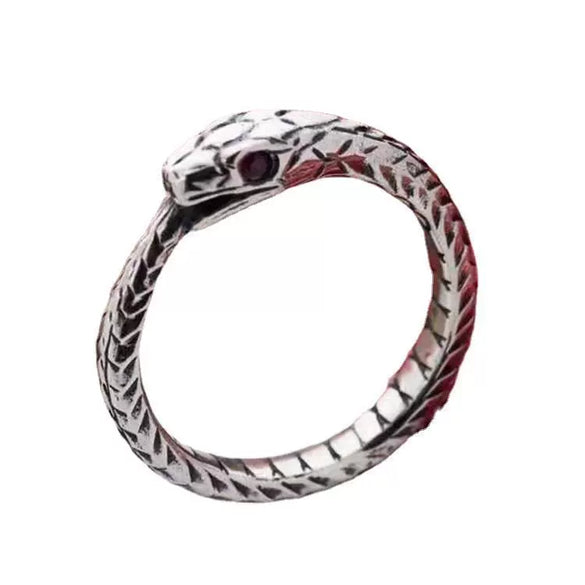 Silver Snake Scale Ring Jewelry With Animal Zodiac Pattern And Electroplating Process