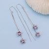 925 Silver Star Tassel Earrings Simple Trendy Long Elegant Ear Thread Earrings For Women