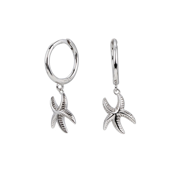 Silver Starfish Fashion Women's Earrings