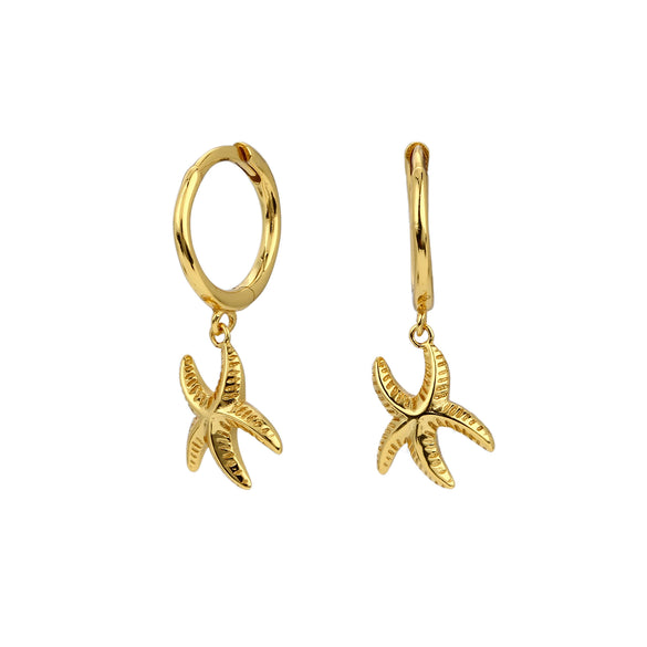 Silver Starfish Fashion Women's Earrings