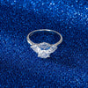Silver 925 Sterling Eggshaped Geometric Electroplated Zircon Ring For Women