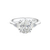 Silver 925 Sterling Eggshaped Geometric Electroplated Zircon Ring For Women
