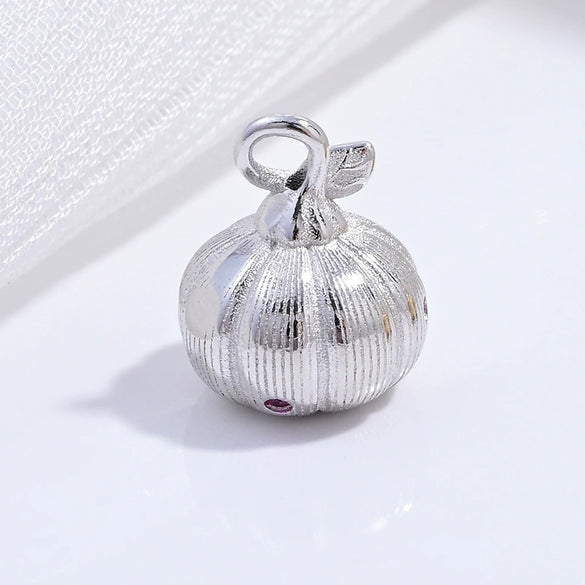 Silver 925 Sterling Geometric Pumpkin Pendant Diy Beaded Crystal Pearl Bracelet With Zirconia