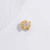 Silver Threedimensional Flower Bow Bead Accessories For Diy Bracelet And Necklace With Zirconia