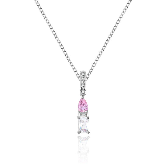 Silver 925 Threepiece Set Of Necklace Earrings And Ring With Geometric Pattern And Diamond Design
