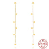 Silver Triangular Letter Love Geometric Tassel Long Chain Ear Line Earrings For Women