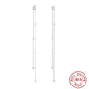 Silver Triangular Letter Love Geometric Tassel Long Chain Ear Line Earrings For Women