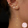 Silver Triangular Letter Love Geometric Tassel Long Chain Ear Line Earrings For Women