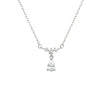 Silver Water Drop Shape Zircon Clavicle Necklace Retro Simple Design