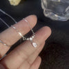 Silver Water Drop Shape Zircon Clavicle Necklace Retro Simple Design