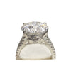 925 Silver Women's Moissanite Double Row Drill Four Claws Ring With Geometric Design And Electroplating