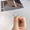 925 Silver Women's Moissanite Double Row Drill Four Claws Ring With Geometric Design And Electroplating