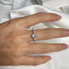 925 Silver Women's Oval Eggshaped Geometric Fashionable Electroplated Zircon Ring