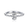 925 Silver Women's Oval Eggshaped Geometric Fashionable Electroplated Zircon Ring