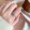 925 Silver Women's Oval Eggshaped Geometric Fashionable Electroplated Zircon Ring