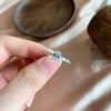 925 Silver Women's Oval Eggshaped Geometric Fashionable Electroplated Zircon Ring