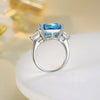 925 Silver Women's Square Geometric Diamond Cut Ring
