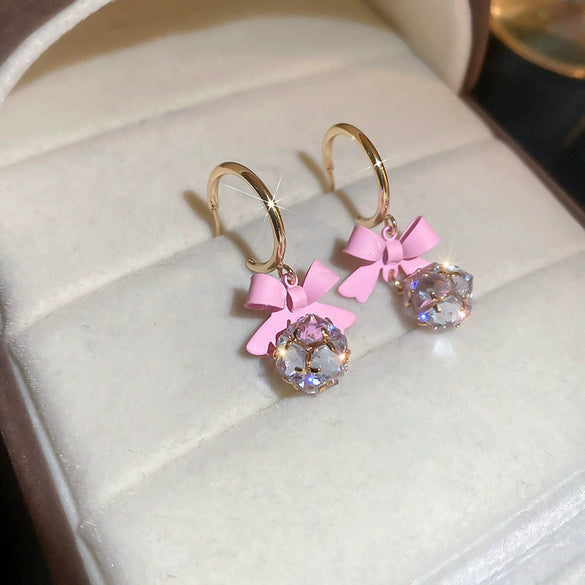 925 Silver Zircon Flower Earrings For Women Elegant Personality All Match Fashion Niche Light Luxury Style