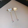 925 Silver Zircon Flower Earrings For Women Elegant Personality All Match Fashion Niche Light Luxury Style