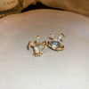 925 Silver Zircon Flower Earrings For Women Elegant Personality All Match Fashion Niche Light Luxury Style