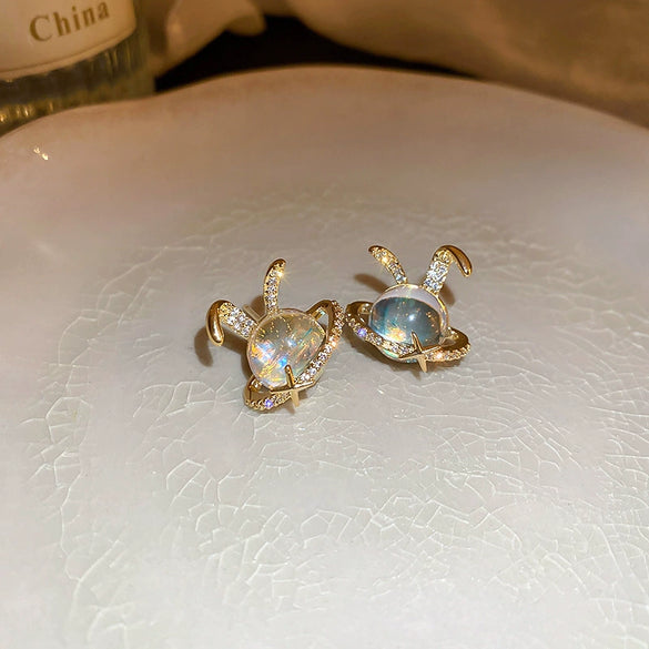 925 Silver Zircon Flower Earrings For Women Elegant Personality All Match Fashion Niche Light Luxury Style