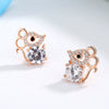 925 Silver Zodiac Mouse Stud Earrings Cute Animal Electroplated Lucky Rat Earrings For Women Simple Design