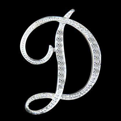 Simple 26 English Alphabet Diamond Brooch Wholesale