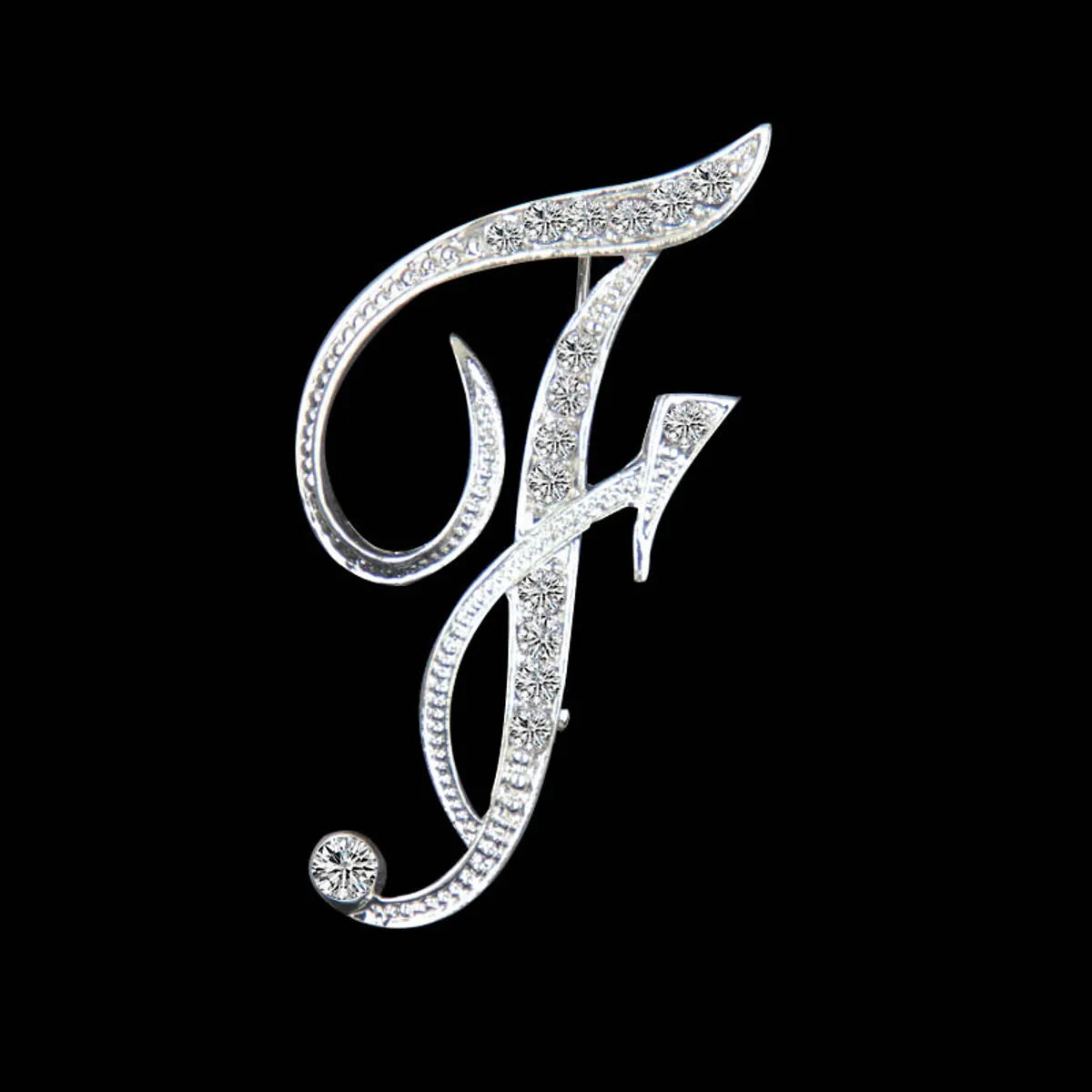 Simple 26 English Alphabet Diamond Brooch Wholesale