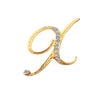 Simple 26 English Alphabet Diamond Brooch Wholesale