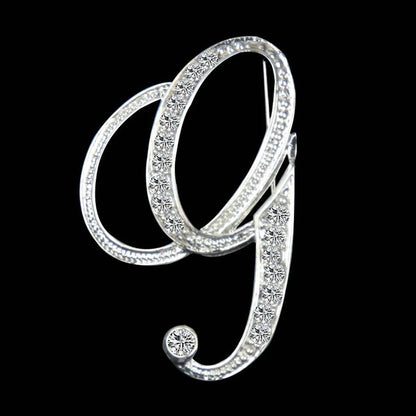 Simple 26 English Alphabet Diamond Brooch Wholesale