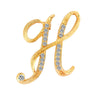 Simple 26 English Alphabet Diamond Brooch Wholesale