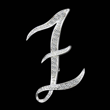 Simple 26 English Alphabet Diamond Brooch Wholesale