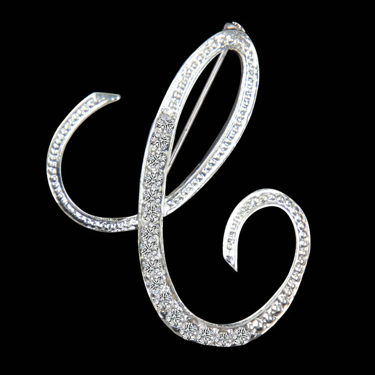 Simple 26 English Alphabet Diamond Brooch Wholesale