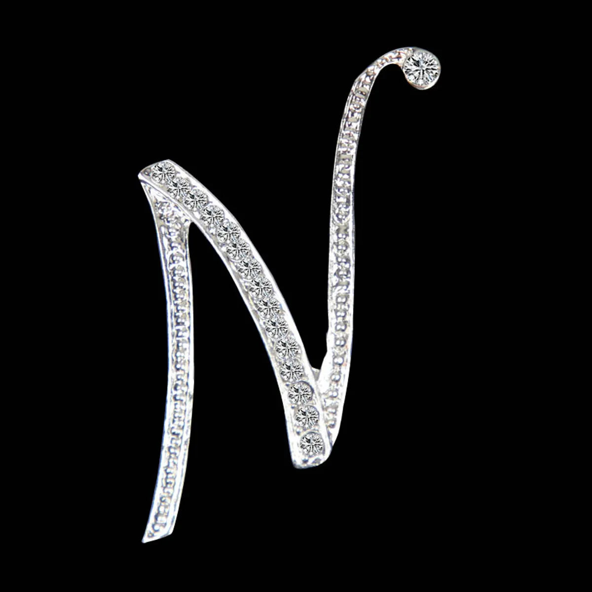 Simple 26 English Alphabet Diamond Brooch Wholesale