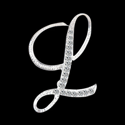 Simple 26 English Alphabet Diamond Brooch Wholesale