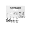 Independent Station Earrings Set Cross-Border Acrylic Butterfly Earrings Set 6 Pairs Creative Simple Pink Crystal Earrings
