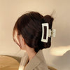 Simple Acrylic Hair Claw Clip For Women Geometric Design Electroplated Grip Hair Accessory For Thick Hair
