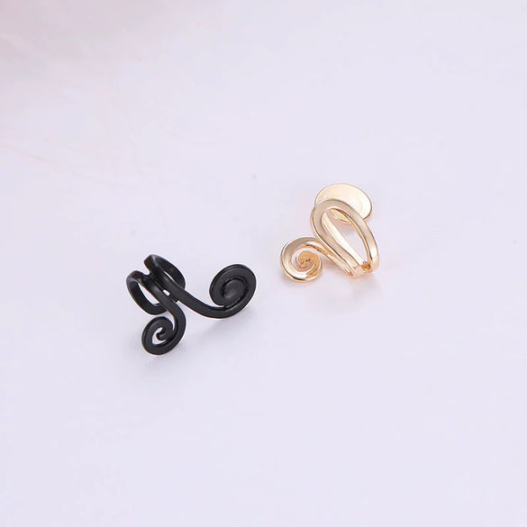 Simple Acupressure Weight Loss Women's Fashion Ear Clip Earrings Without Ear Holes Iron Cartoon Characters Electroplating