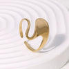 Simple Alien Irregular Gloss Open Ring For Women Stainless Steel With Electroplating And Animal Zodiac Pattern