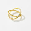 Simple All Match Cross Design Women's Light Luxury Stacked Finger Ring In Copper With Geometric Pattern And Electroplating