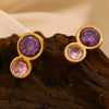 Simple All Match Elegant Round Fashionable Stainless Steel 18K Gold Plated 8 Shaped Geometric Earrings For Women