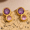 Simple All Match Elegant Round Fashionable Stainless Steel 18K Gold Plated 8 Shaped Geometric Earrings For Women