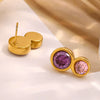 Simple All Match Elegant Round Fashionable Stainless Steel 18K Gold Plated 8 Shaped Geometric Earrings For Women