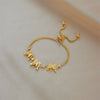 Simple All Match Retro Gold Titanium Steel Pull 3D Butterfly Geometric Pattern Electroplated Unisex Bracelet Accessories