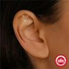 Simple All Match S925 Sterling Silver Geometric Tassel Chain Flat Head Piercing Ear Nail With Inlaid Zircon